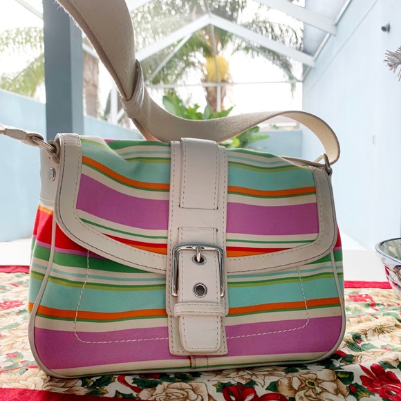 Multicolor striped Coach purse - Picture 8 of 8